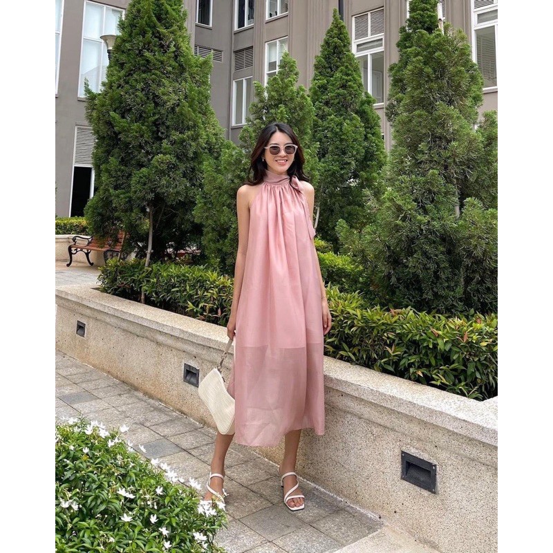 Đầm chiffon dài dạ hội dáng suông
