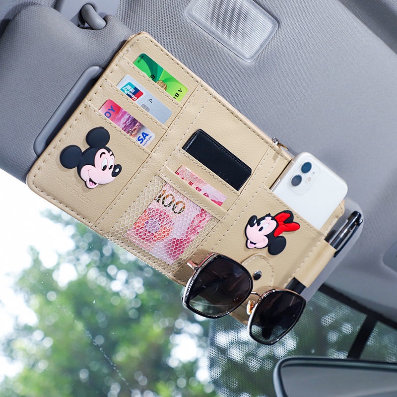 Ví Đựng Thẻ Họa Tiết Hoạt Hình Gắn Tấm Che Nắng Xe Hơi