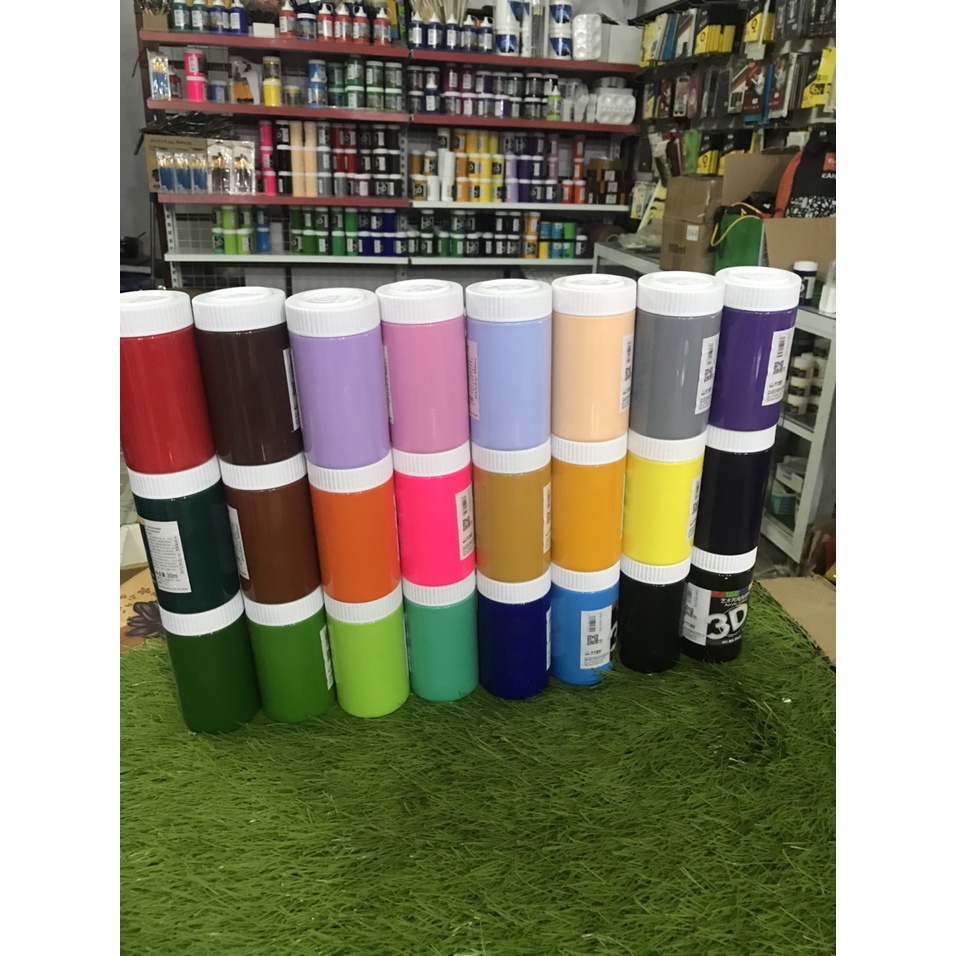 Màu Acrylic  3D 300ml, màu vẽ trên mọi chất liệu ,vẽ tranh sỏi , custom giày, vải, túi, vẽ tranh giấy, vải toan