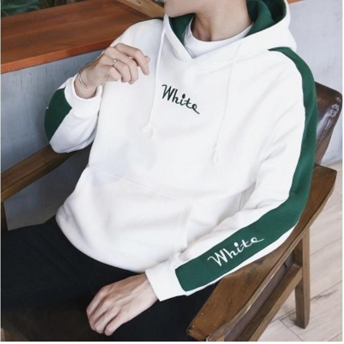 Áo khoác nam hoodie nỉ phối sọc tay đẹp 2018