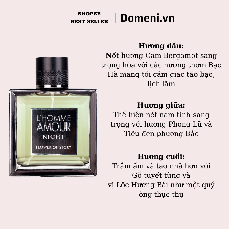 Nước Hoa Nam Cao Cấp L' HOMME 100ml Nước Hoa Pháp Cao Cấp Thơm Lâu Sang Trọng Lưu Hương 12 Tiếng