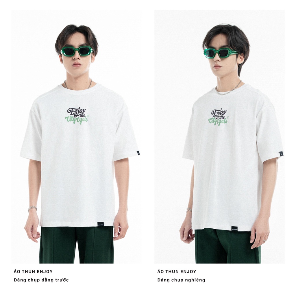 Áo thun local brand Enjoy City Cycle phông tay lỡ unisex oversize nam nữ form rộng