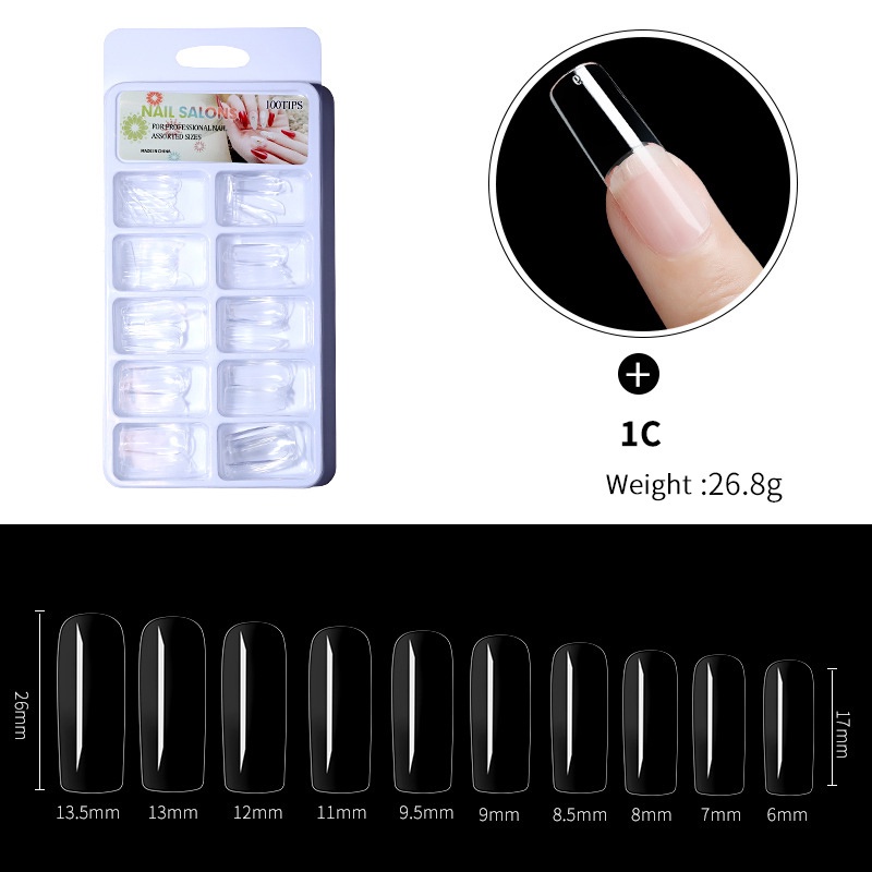 Set 100 Móng Tay Giả Không Đường May Siêu Mỏng