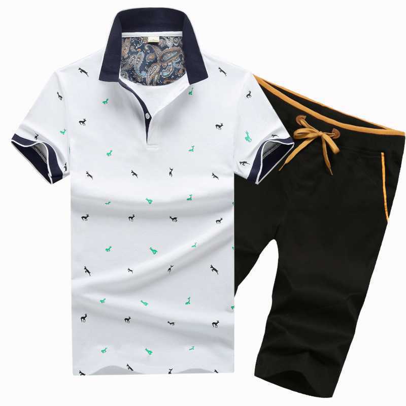 Áo Thun polo Cotton Ngắn Tay Size Lớn In Hình Hươu Phong Cách Mới Cho Nam