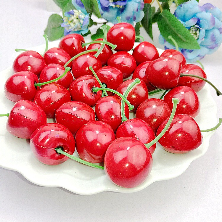 Quả cherry nhựa phụ kiện chụp ảnh trang trí bàn ăn