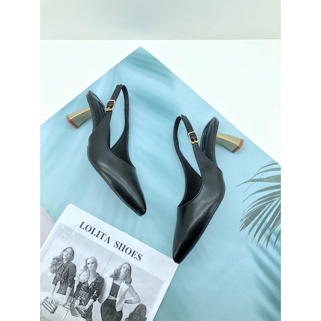 Giày Cao Gót Công Sở Slingback Gót Nhọn 7 Phân Da Mờ Cao Cấp Hàng Việt Nam