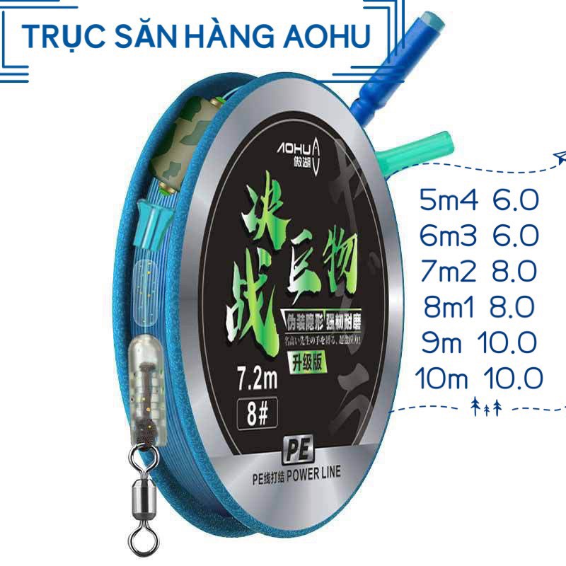 Trục Câu Đài Săn Hàng Aohu Cao Cấp Dây Trục Buộc Sẵn Size 5m4 Đến 9m