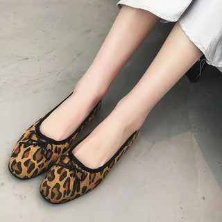 giày bệt nữ da báo thời trang