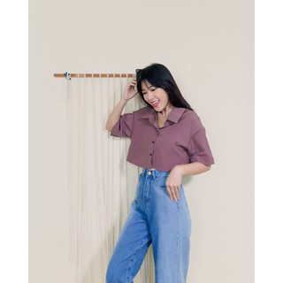 [Mã BMTTC60K giảm đến 60K đơn 50K] Áo Sơ mi croptop LEO's