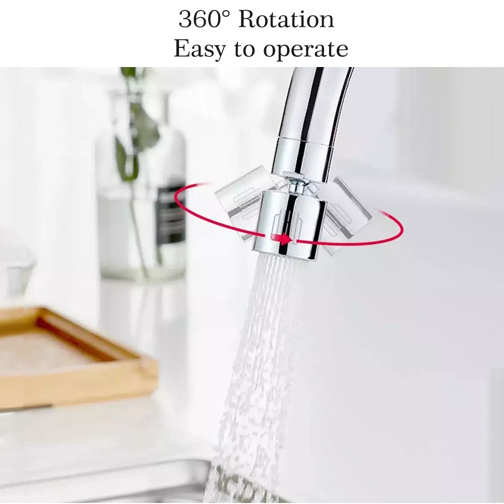 ROVTOP 1 chiếc vòi bếp sục khí vòi vòi vòi Bubbler Bộ lọc tiết kiệm nước 360 độ chức năng đôi 2 dòng kết nối vòi chống giật gân