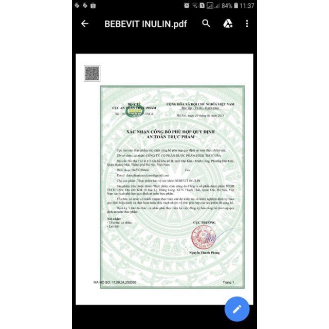 Bebevit Inulin - Bổ sung chất xơ cho bé