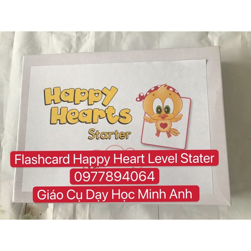 FLASHCARDS HAPPY HEART STARTER - SIZE  A5- 2 MẶT - Level starter- C300 cán bóng