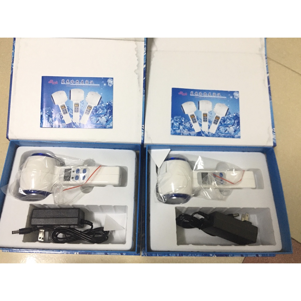 Búa nóng lạnh xanh kết hợp ánh sáng sinh học điện di dùng trong spa