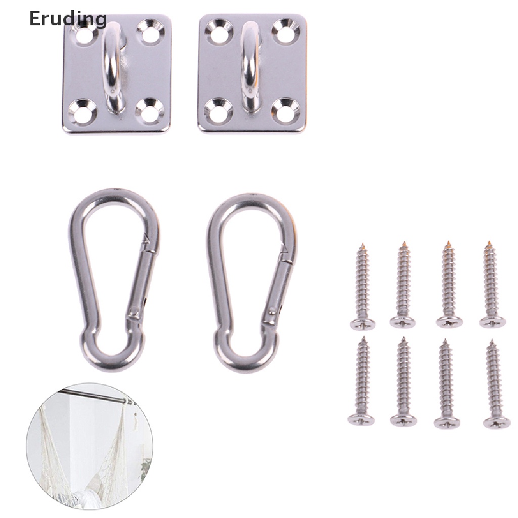 Bộ 2 móc treo võng hình chữ U bằng thép không gỉ kèm phụ kiện