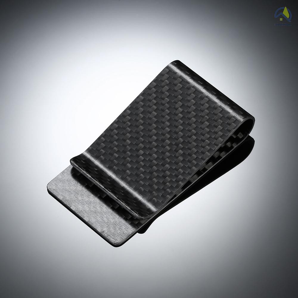 ● Black Carbon Fiber Wallet Money Clip Credit Card Business Card Clip Holder for Men