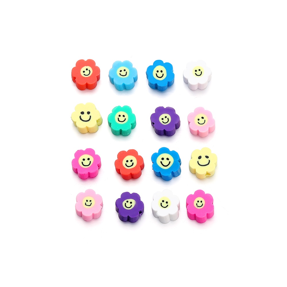 Set 100 hạt cườm hình bông hoa hướng dương màu sắc làm dây đeo mắt kính/ dây chuyền / vòng tay thủ công DIY đẹp mắt