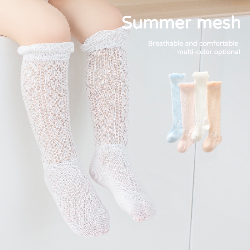 Vớ Cotton Mỏng Dài Qua Gối Chống Muỗi Dành Cho Bé Sơ Sinh Vào Mùa Hè