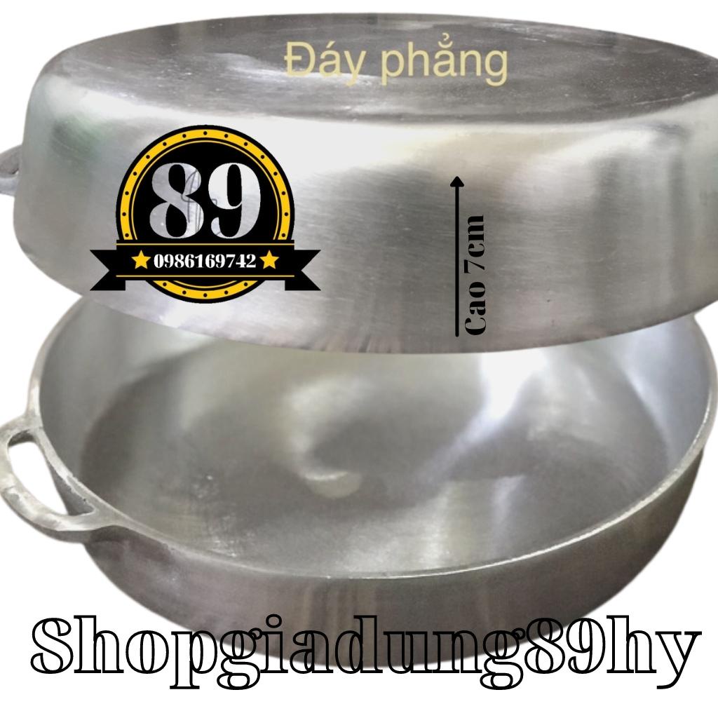 Chảo gang đúc làm bánh mỳ chảo, nướng thịt, size to đáy trơn