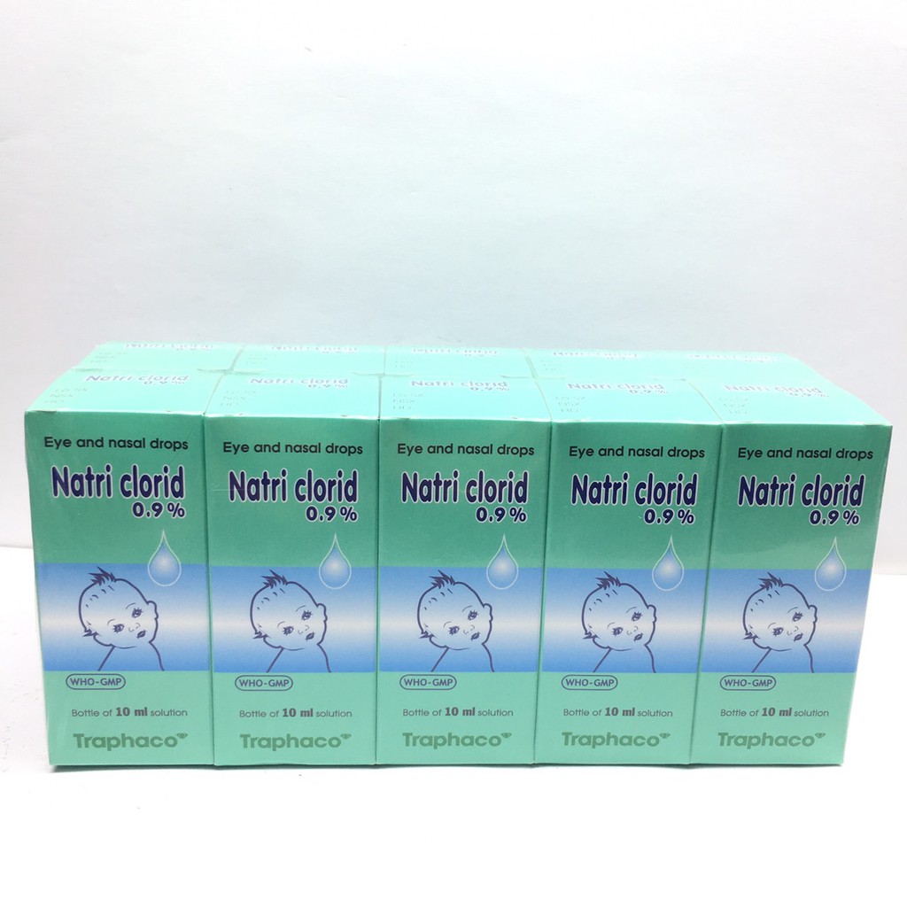 MUỐI NHỎ MẮT NATRI CLORID TRAPHACO 10 LỌ