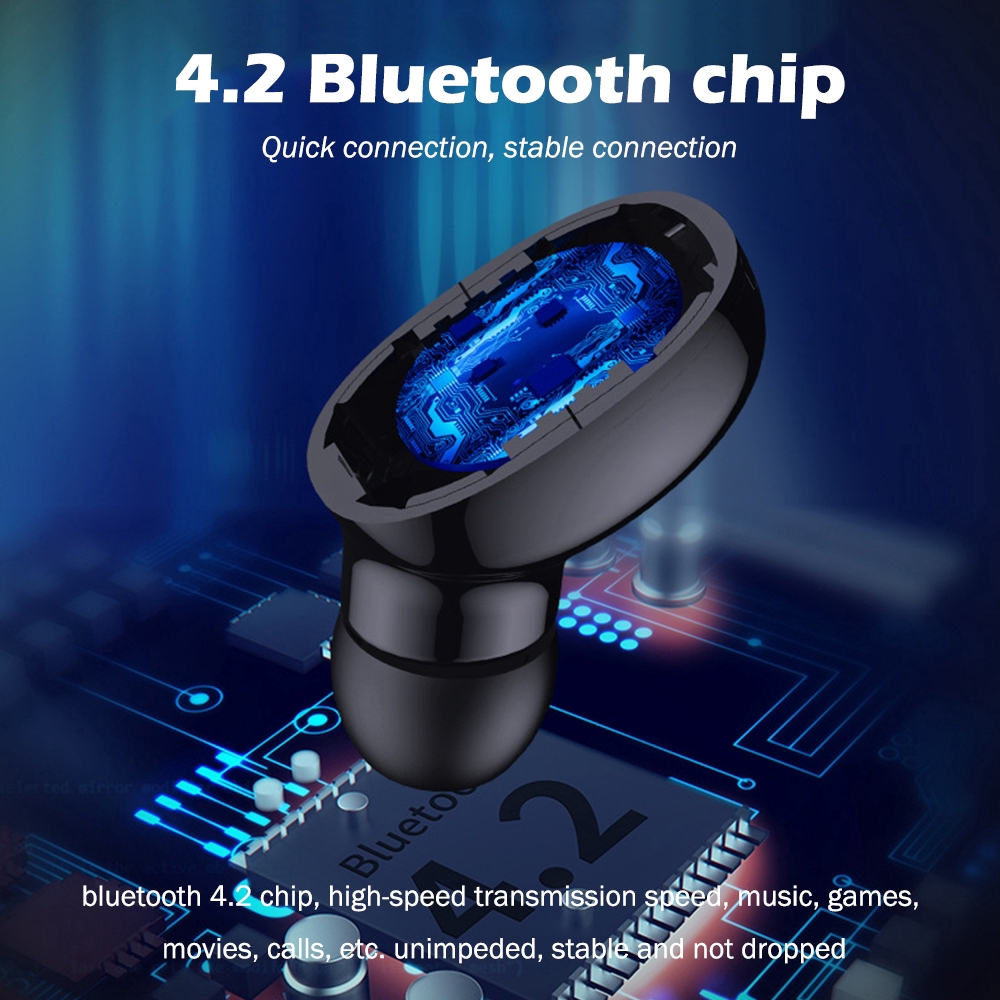 Bộ Tai Nghe Không Dây Bluetooth Mini Chống Ồn Cho Điện Thoại