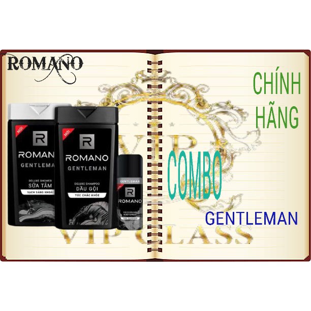 ROMANO GENTLEMAN_ COMBO DẦU GỘI SỮA TẮM 180G VÀ XỊT KHỬ MÙI 150ML.