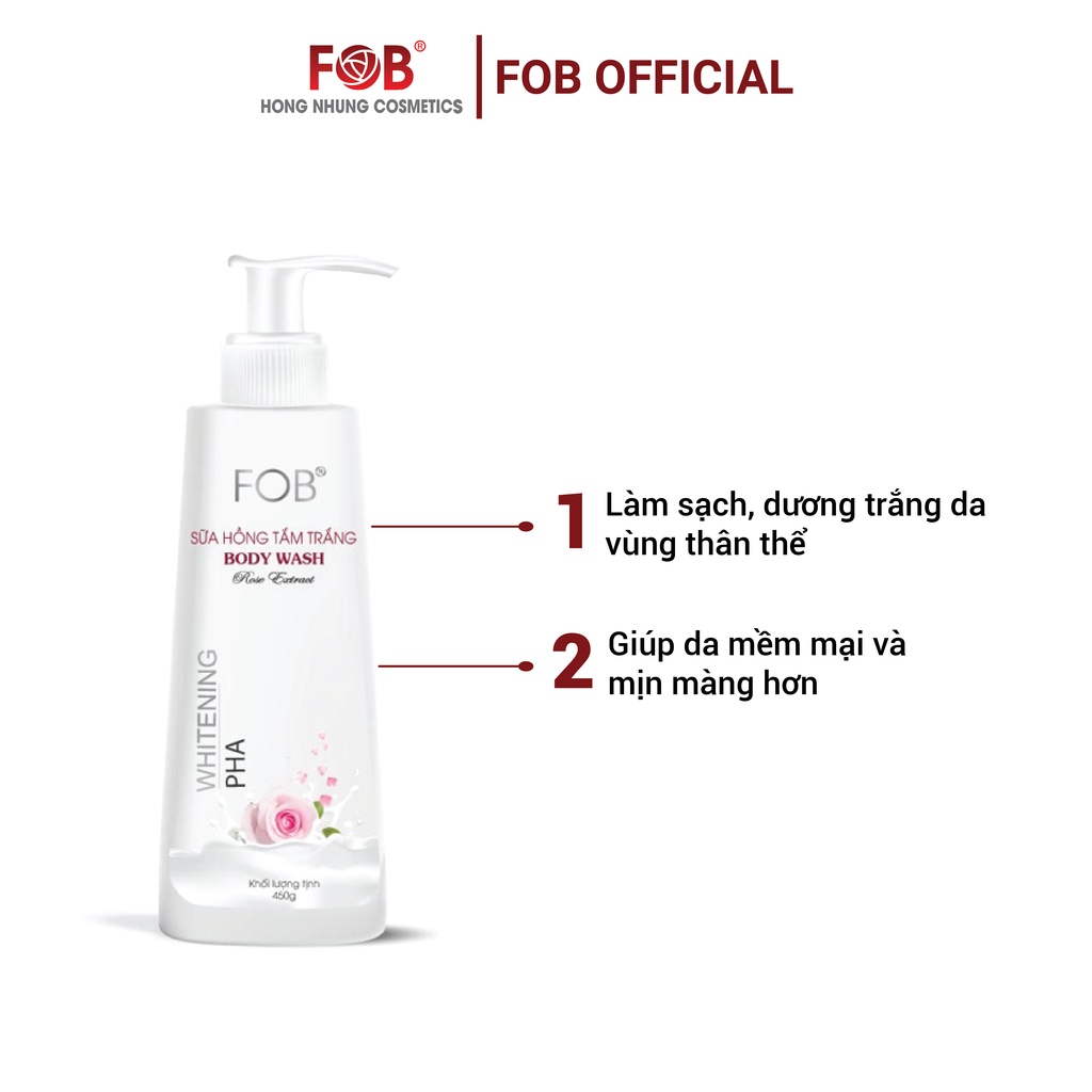 Sữa hồng tắm trắng - FOB® BODY WASH