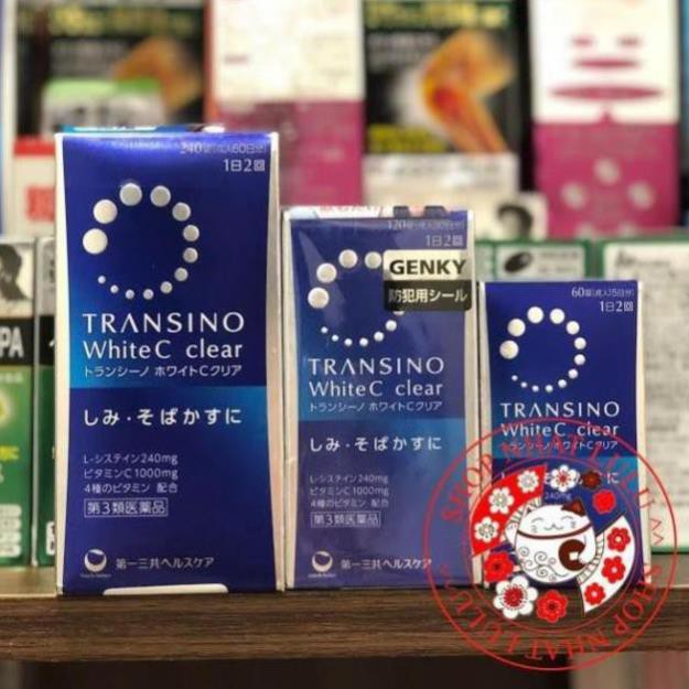 BỘ SẢN PHẨM KEM DƯỠNG Và VIÊN UỐNG TRẮNG DA, MỜ NÁM TRANSINO WHITE C 60/120/240 VIÊN NHẬT BẢN