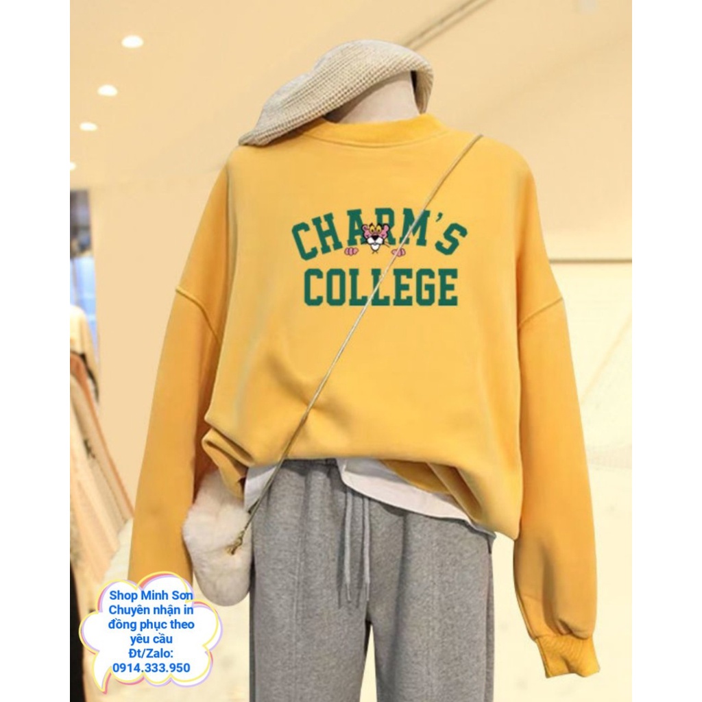 VIDEO ÁO NỈ BÔNG SWEATER CHARM&quot;S COLLEGE, ÁO NỈ GIA ĐÌNH, ÁO ĐÔI  LOẠI 1 ĐỦ MÀU ĐỦ SIZE