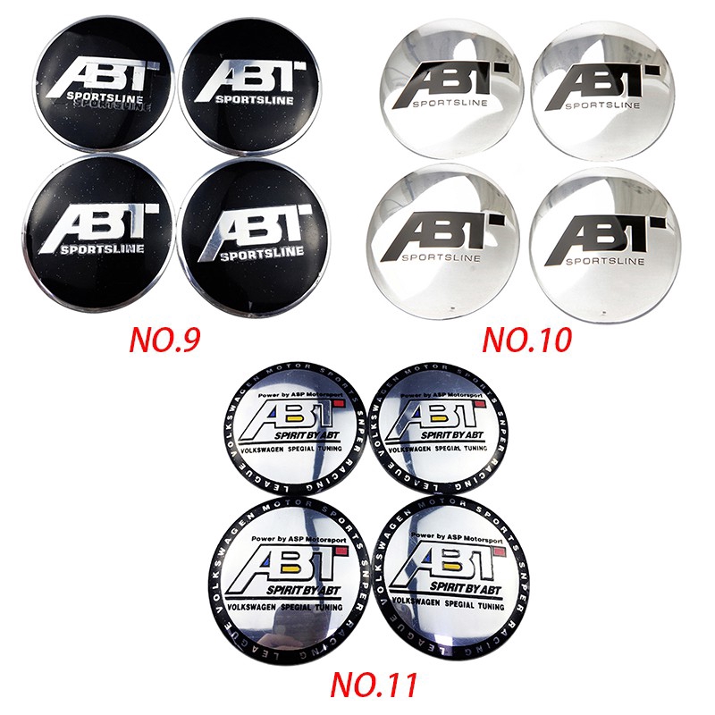 Bộ 4 Miếng Dán 56mm Bằng Kim Loại Trang Trí Nắp Trục Bánh Xe Hơi volkswagen gti abt rline vw golf jetta