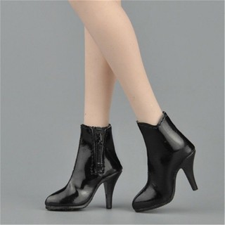 Giày boot cao gót phối dây kéo cho búp bê 30.48 cm tỷ lệ 1/6