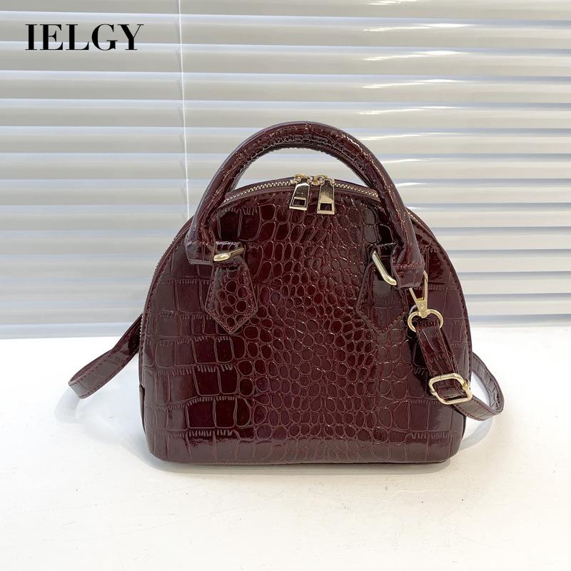 Ielgy Túi Xách Họa Tiết Da Cá Sấu Màu Trơn Phong Cách Phương Tây retro