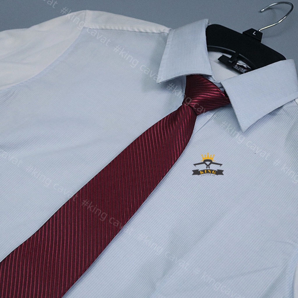 Cà vạt nam màu đen và nhiều màu KING cavat cho công sở họa tiết sọc vải silk lụa kiểu dáng hàn quốc bản 8cm C13