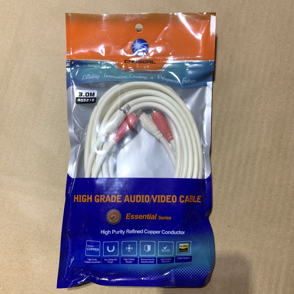 Cáp AV 4 đầu hoa sen (RCA) cao cấp CHOSEAL dài 3m