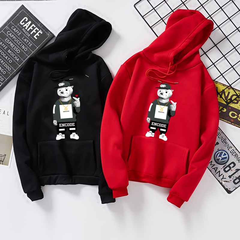 Áo hoodie lông cừu dài tay dáng dày rộng size lớn thời trang mùa đông dành cho nam và nữ