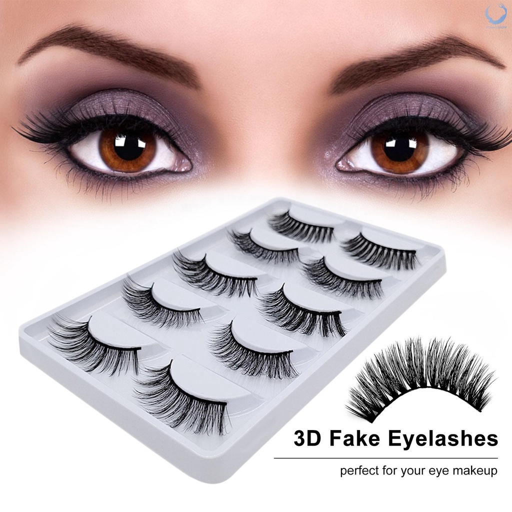 (Hàng Mới Về) Set 5 Cặp Lông Mi Giả 3d Dài Và Dày Tự Nhiên | BigBuy360 - bigbuy360.vn