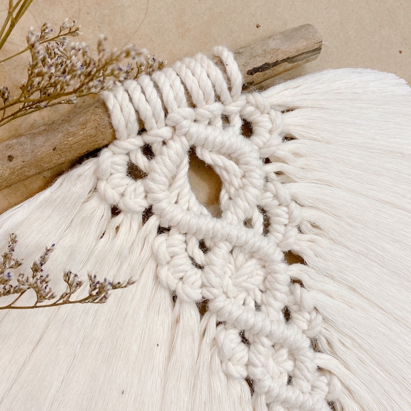 Macrame lá treo tường mini