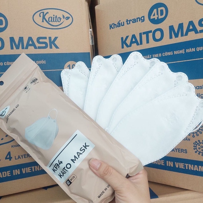 [SET 10 cái] khẩu trang KF94 KAITO MASK 4 lớp kháng khuẩn công nghệ 4D HÀN QUỐC hàng công ty chính hãng