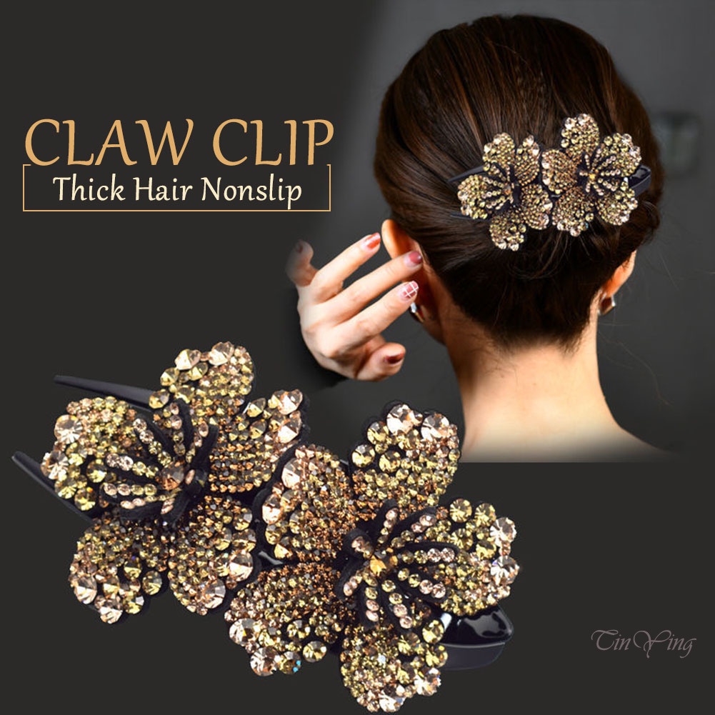 GETNOIVAS Kẹp Tóc Đính Đá Hình Hoa Sang Trọng Cao Cấp Cho Nữ