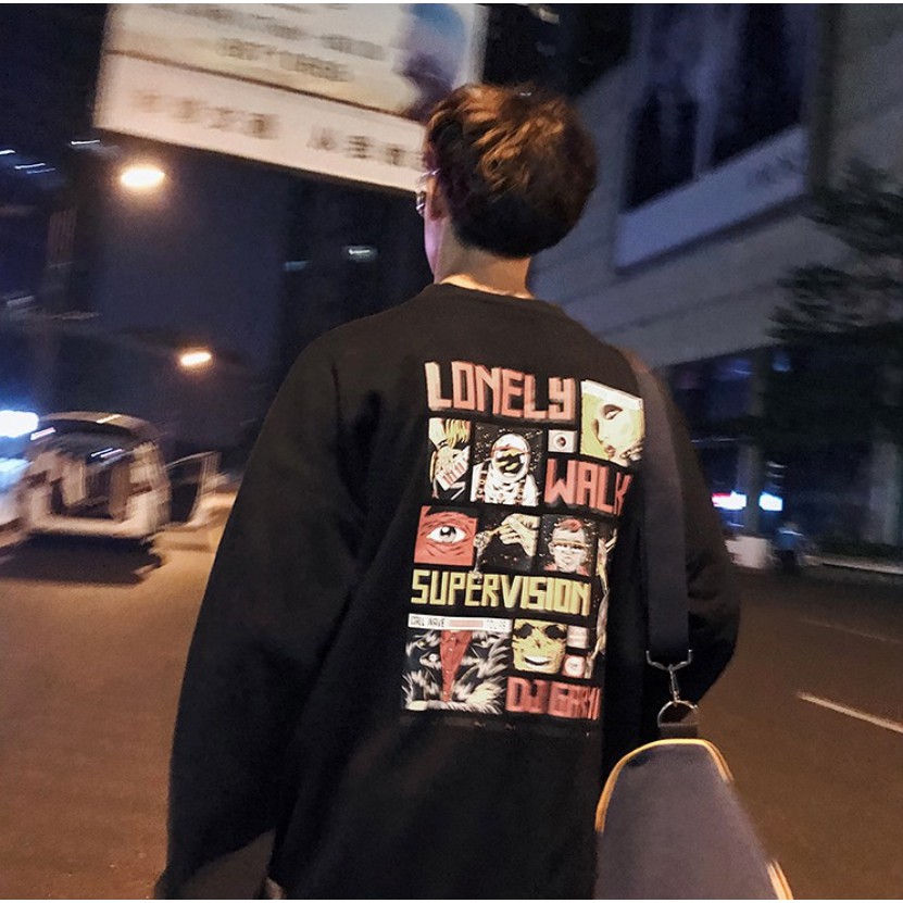 Áo Sweater SUPERVISION Đen UNISEX | BigBuy360 - bigbuy360.vn