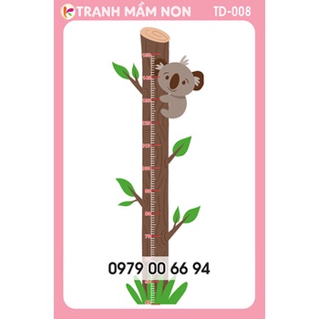 THƯỚC ĐO CHIỀU CAO CHO BÉ 008 (Decal bóc dán)