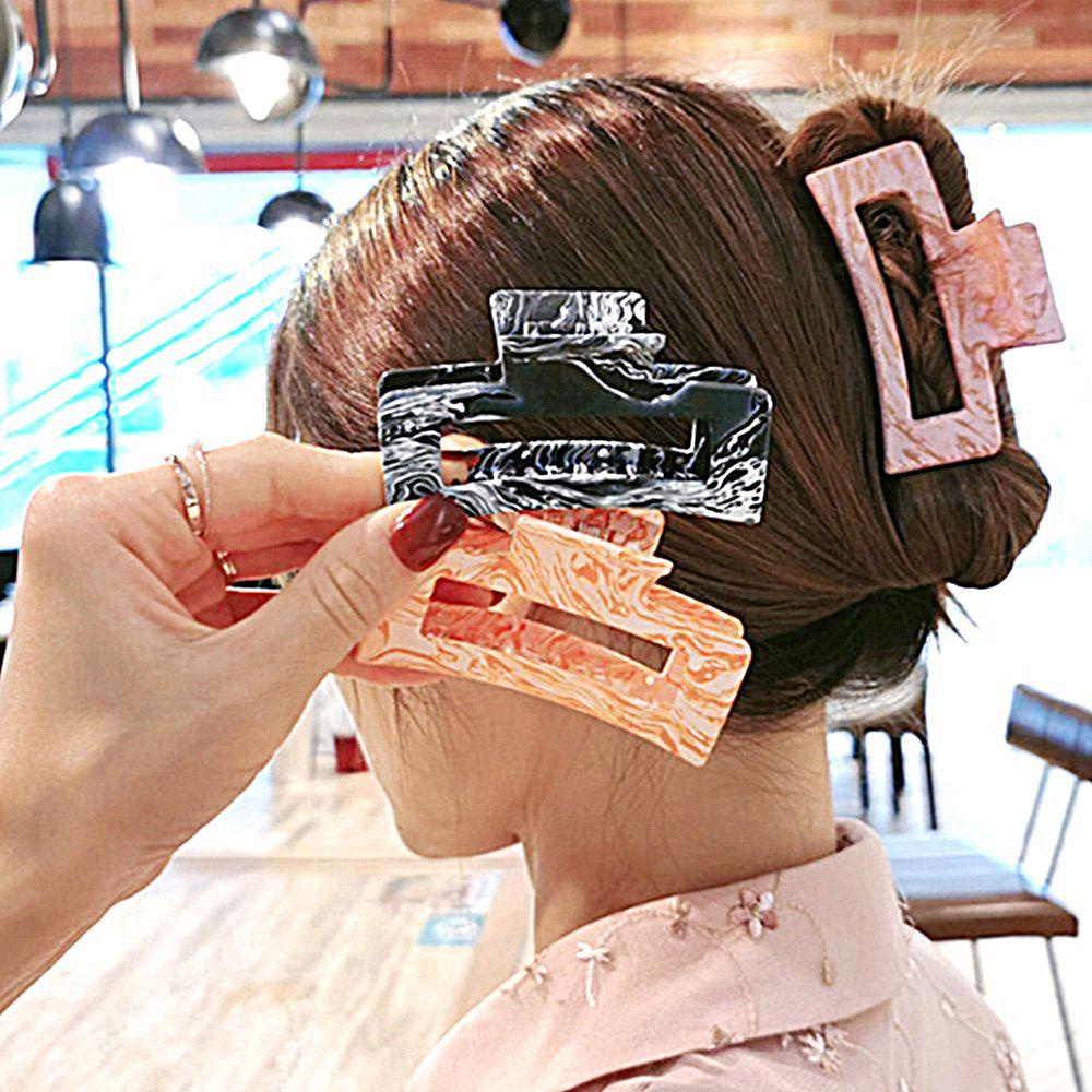 Kẹp tóc hỗ trợ rửa mặt Rửa Mặt Acrylic In Họa Tiết Mực In WMES15H Phong Cách Hàn Quốc Cổ Điển