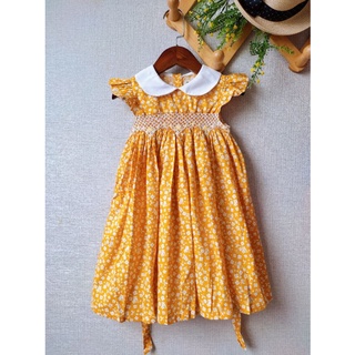 Đầm smock Daisy vàng
