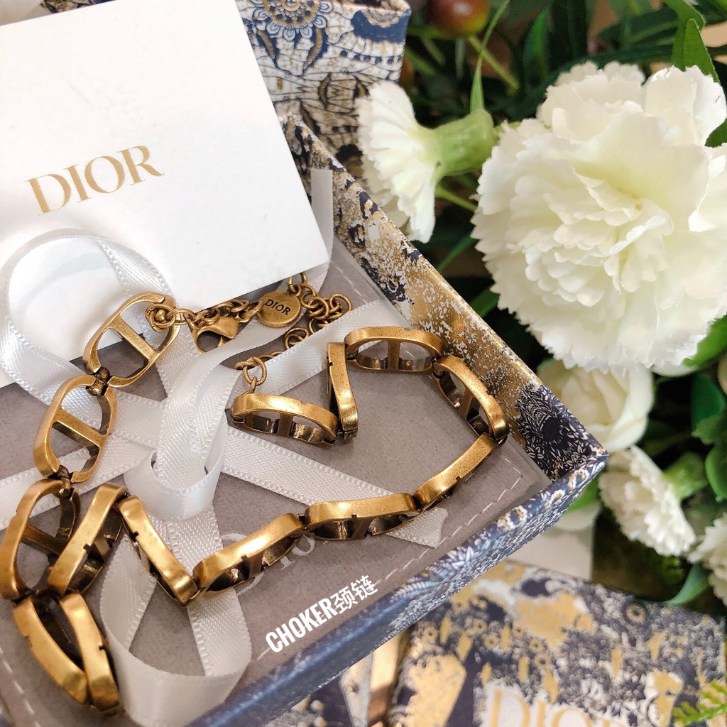 Vòng cổ choker DIOR kim loại phong cách vintage nữ