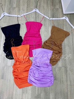 ĐẦM BODY HAI DÂY NHÚN