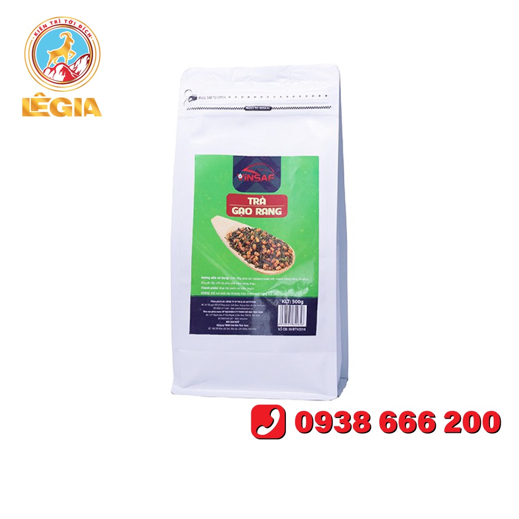 Trà Gạo Rang VINSAF 500G ( Nguyên Liệu Trà Sữa )