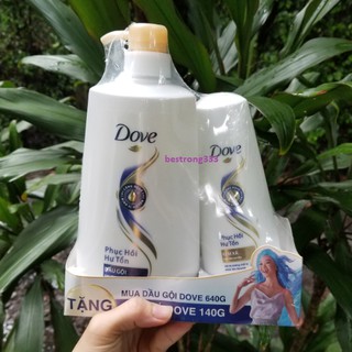 [TẶNG DẦU XẢ 140G] Dầu gội Dove phục hồi hư tổn 640g