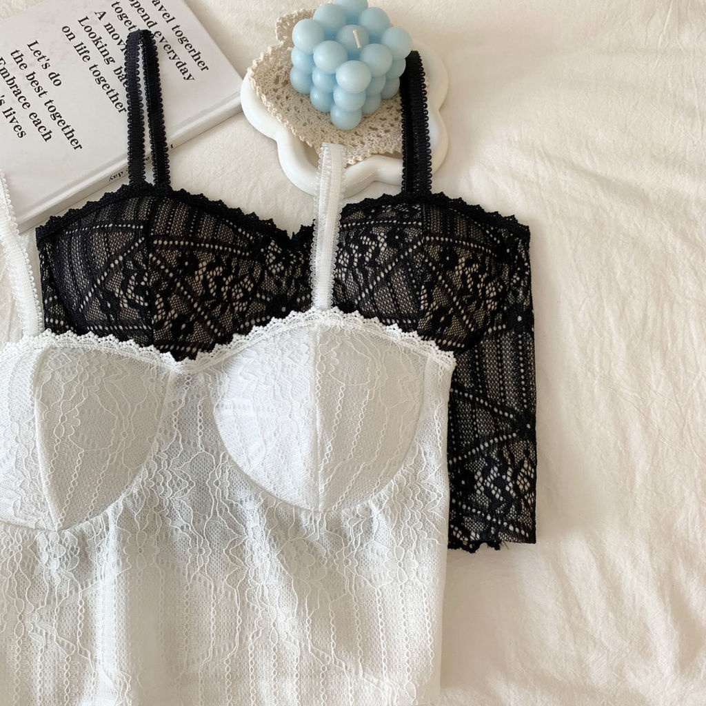 Áo Hai Dây Phối Ren Hở Lưng Gợi Cảm Thời Trang Mùa Hè