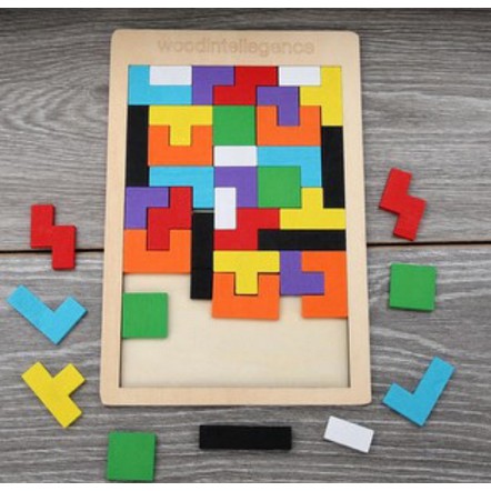 Bảng Ghép Tetris Montessori TO 26.5cm- Tăng Trí Thông Minh-Sáng Tạo bảng xếp gạch