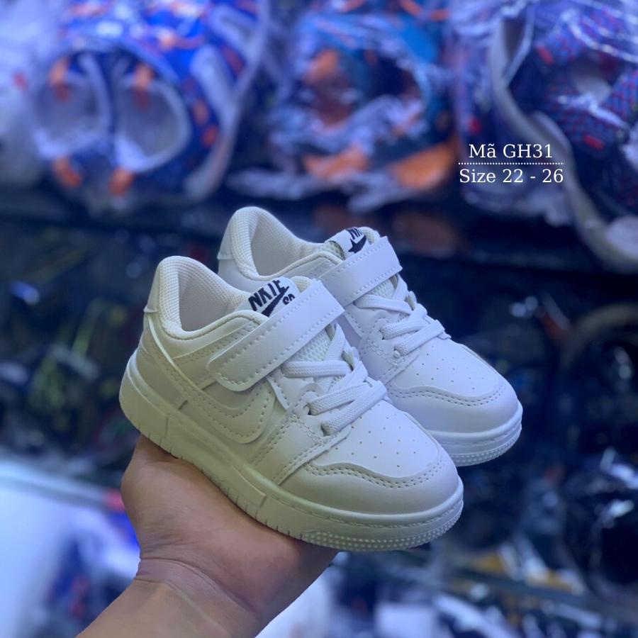 Giày trắng cho bé trai bé gái LIMIBABY thể thao da mềm nhẹ êm chân kháng khuẩn đi học đi chơi mùa hè dẽ thương GH31