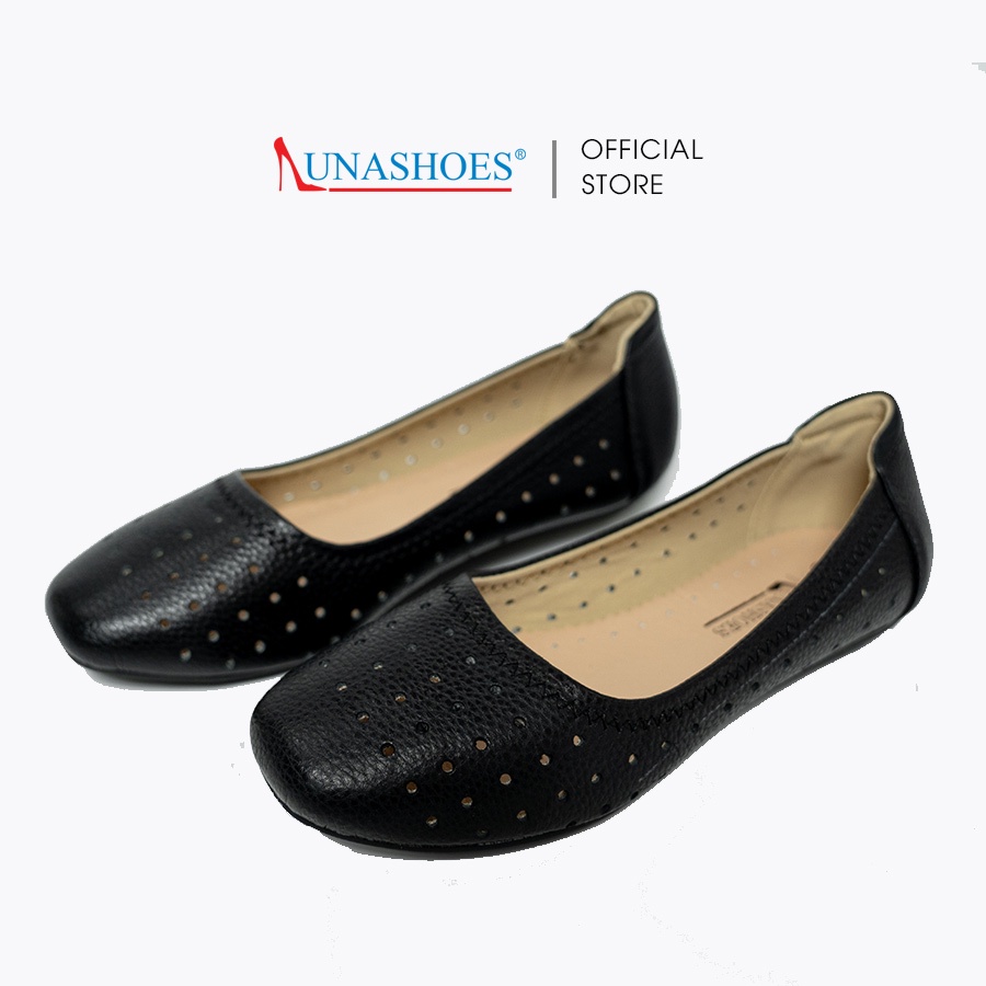 Giày bệt nữ da bò 100% đế cao su siêu bền Lunashoes 1507 full box hàng cao cấp có sẵn giày trung niên cho mẹ